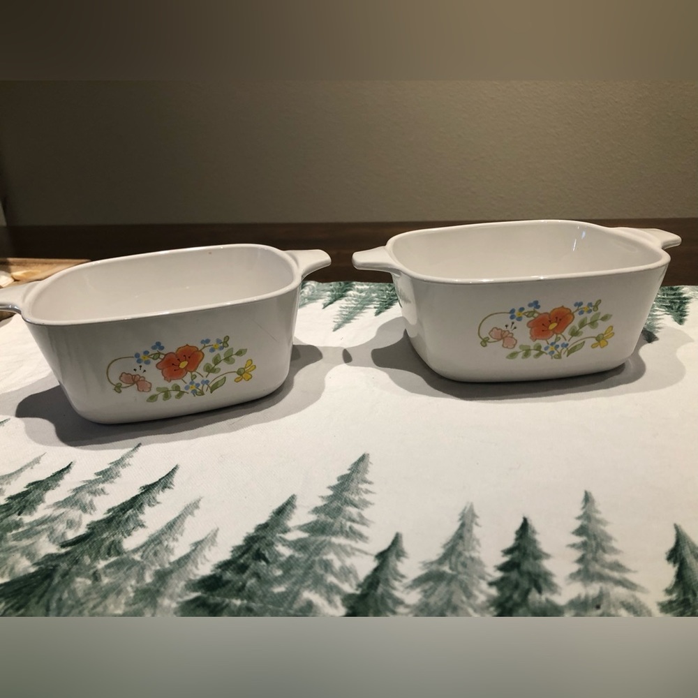VINTAGE CORNING WARE 2 3/4 Cup Dish, Wildflower Casserole Dish Set of 2